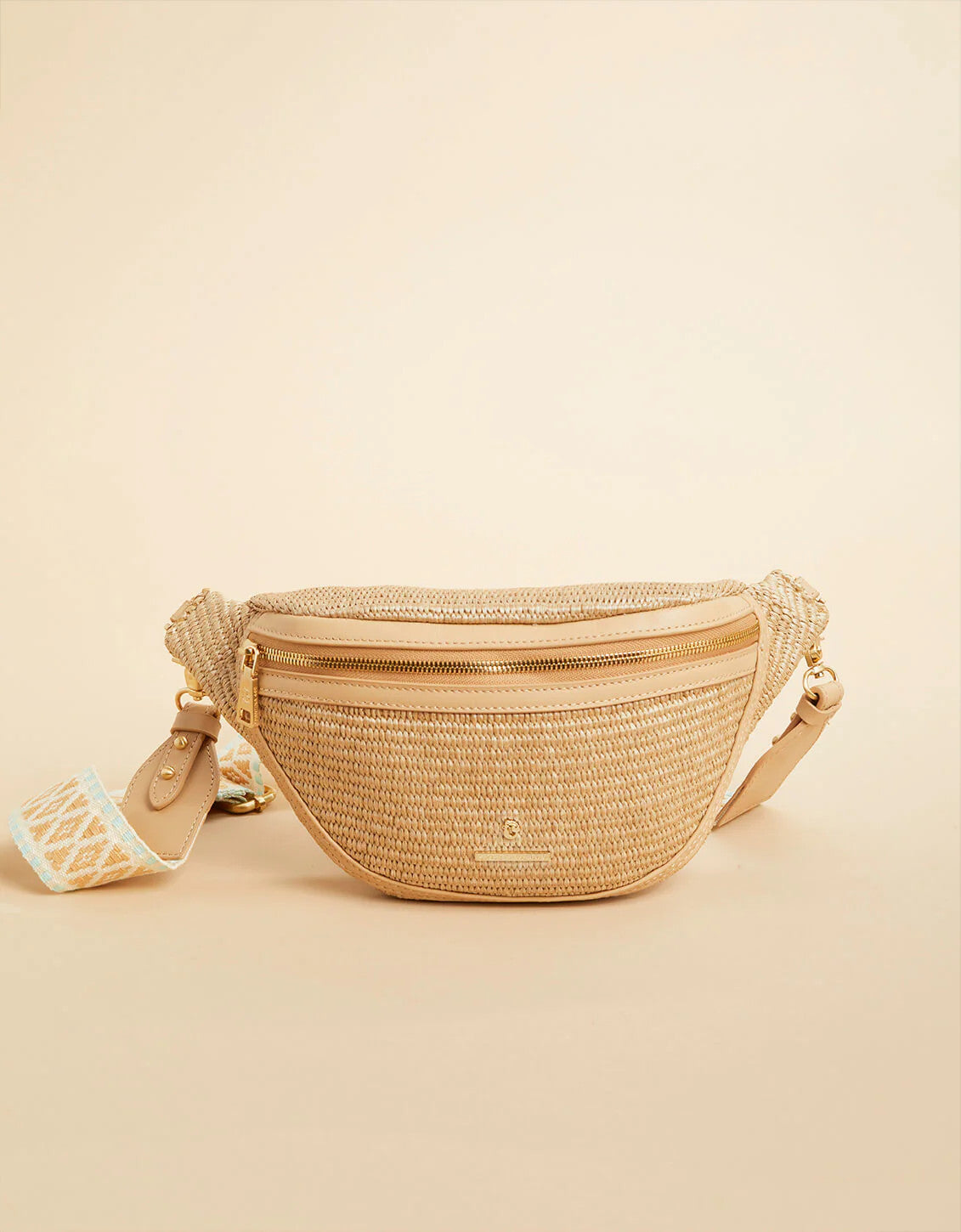 Spartina Straw Charlie Belt Bag Blue Haze