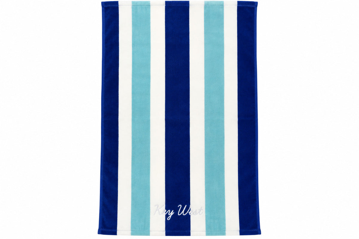 Key West Striped Towel Sea Navy
