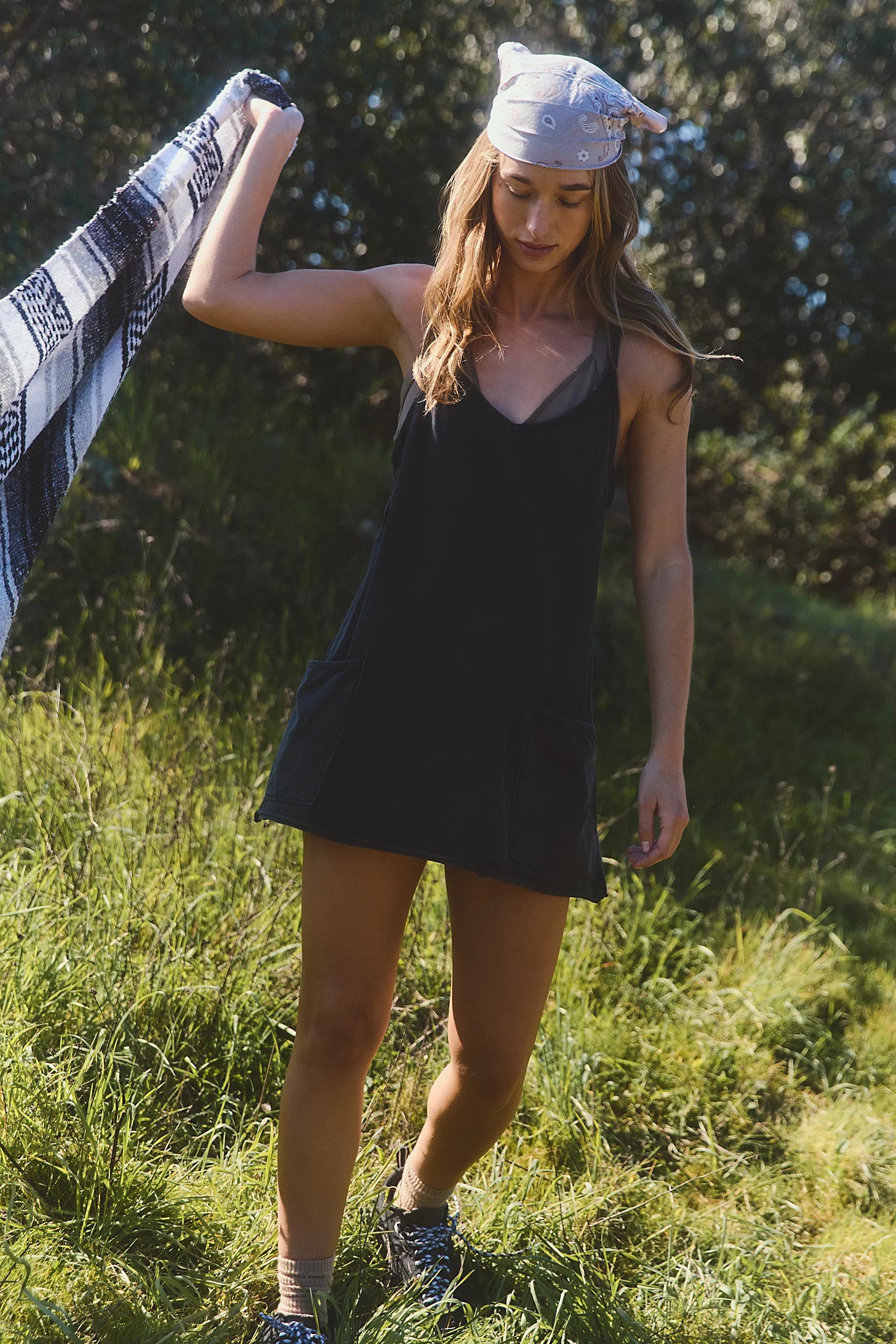 Free People Hot Shot Mini Dress Black