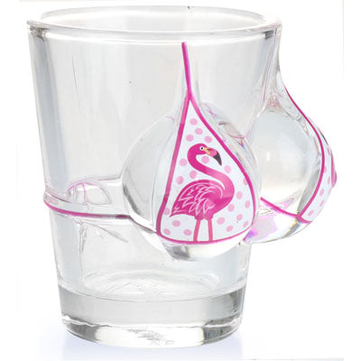 Flamingo Bikini Bust Shot Glass