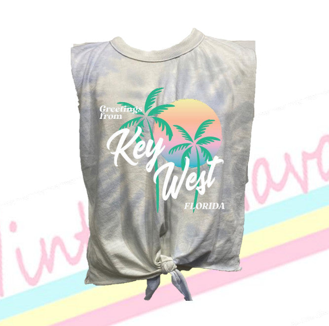 Vintage Havana Key West Front Tie Tank Top Youth Seaside