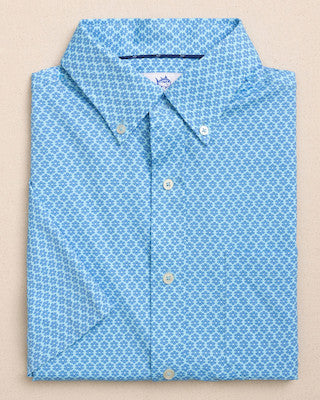 Southern Tide Coastal Breeze Flower Garden Sportshirt SS Tropical Breeze Blue