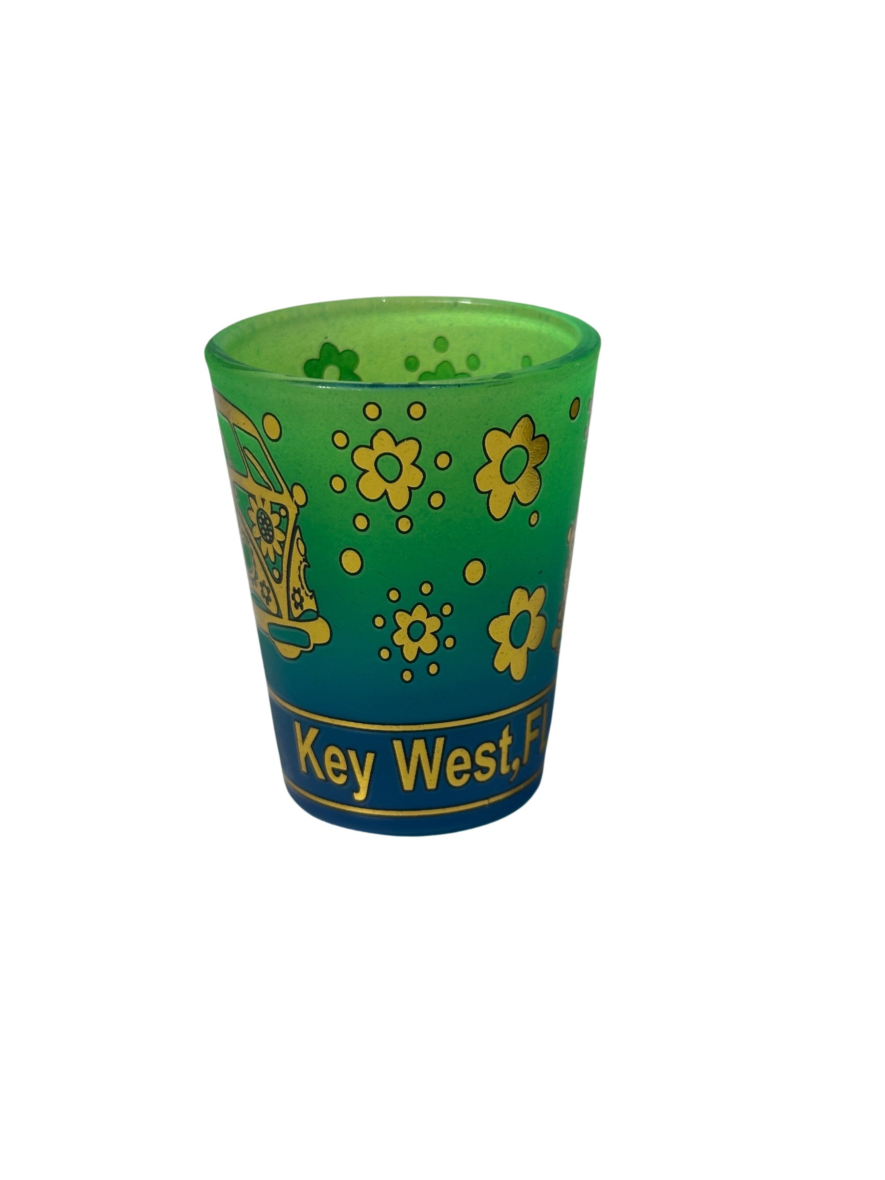 Floral Hippie Key West Shot Glass Green/ Blue