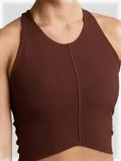 Beyond Yoga Impulse Ribbed High Neck Tank Iced Mocha