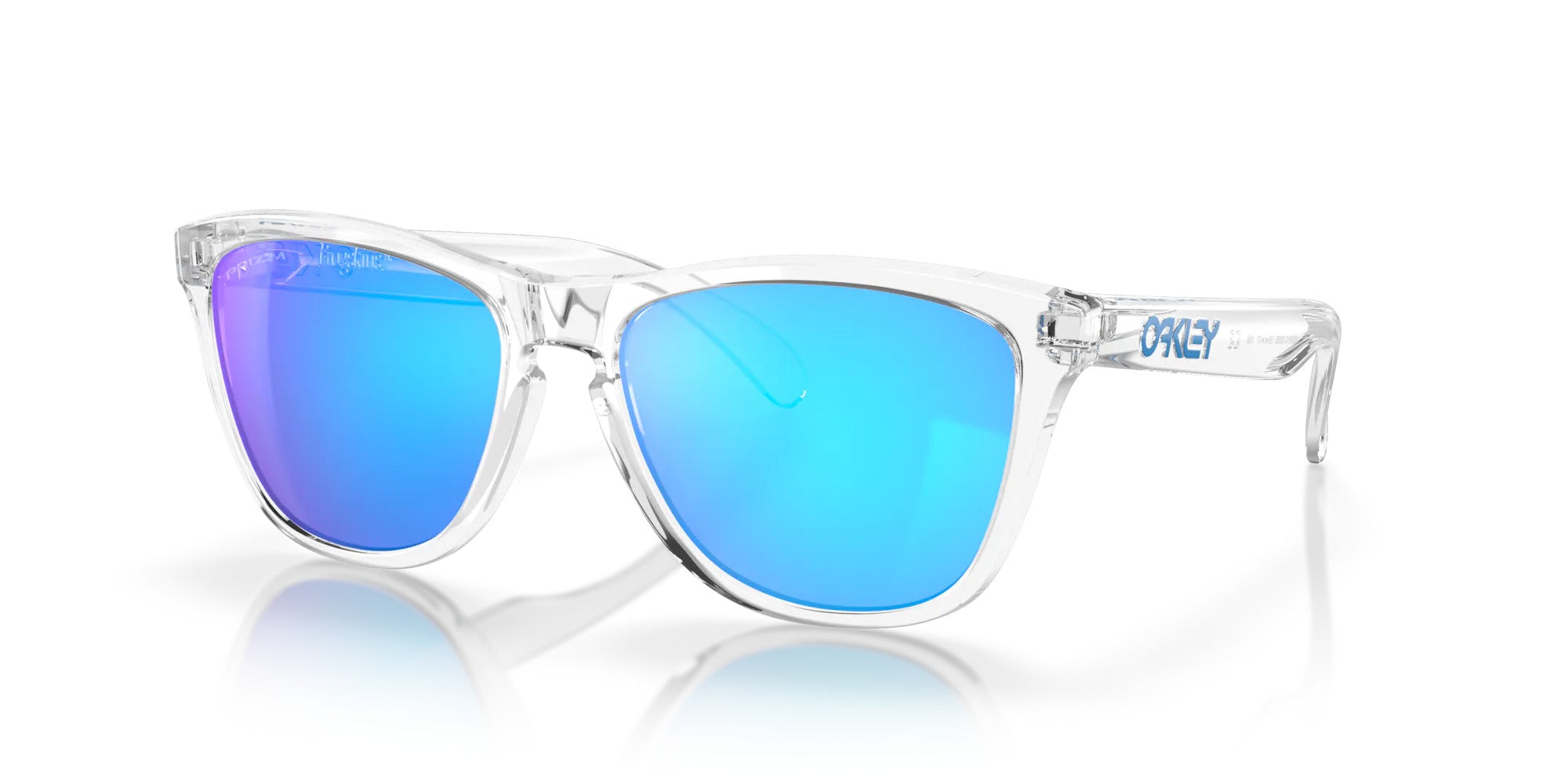 Oakley Crystal Clear w/ Prizm Sapphire Lens Frogskins Sunglasses