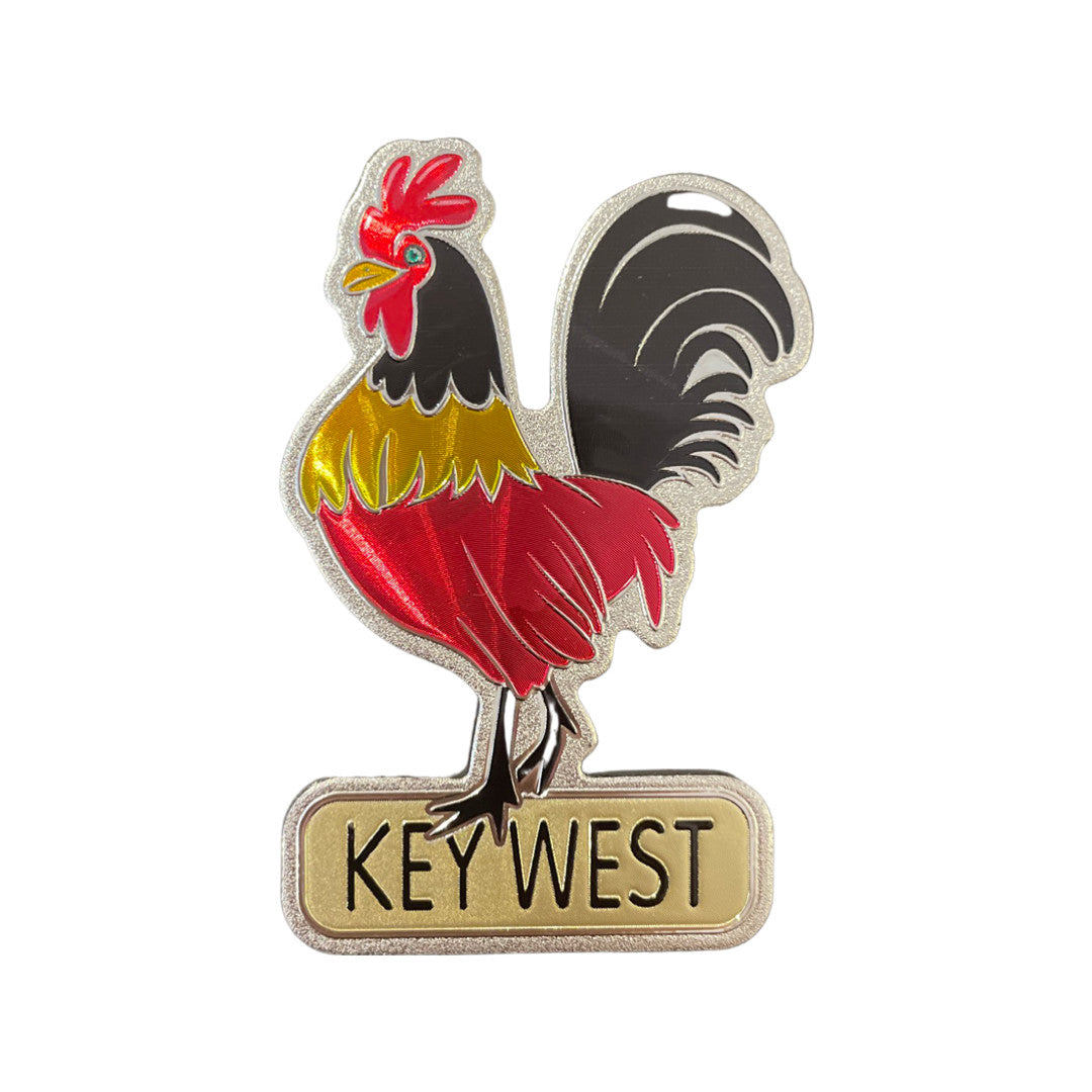 Gold Key West Rooster Foil Magnet