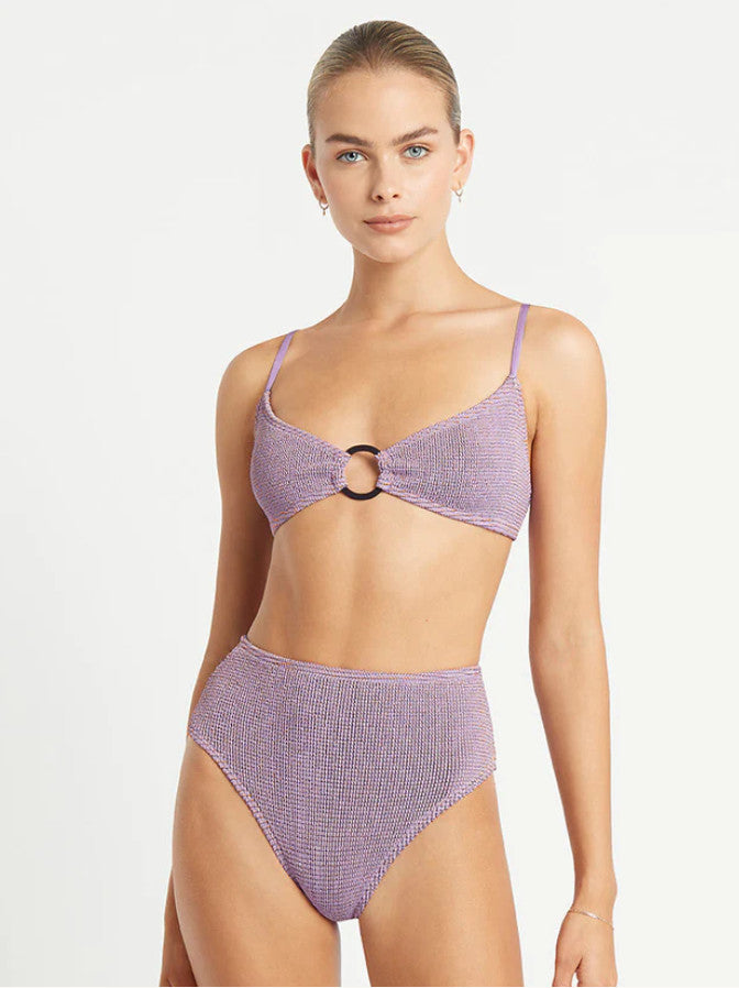 Bond Eye Ring Lissio Crop Top Lavender Lurex O/S