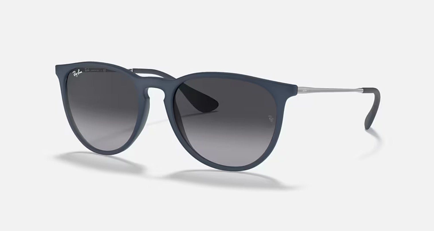 Ray Ban Erika Rubber Blue Frame w/ Light Grey Gradient Lens Sunglasses