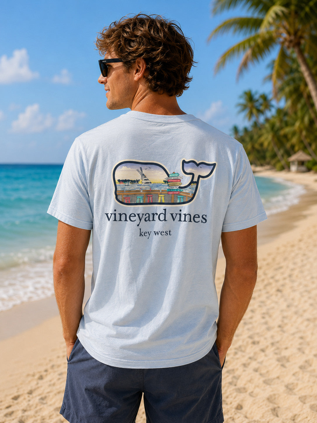 Vineyard Vines Bar Scene Key West Pocket Tee Short Sleeve