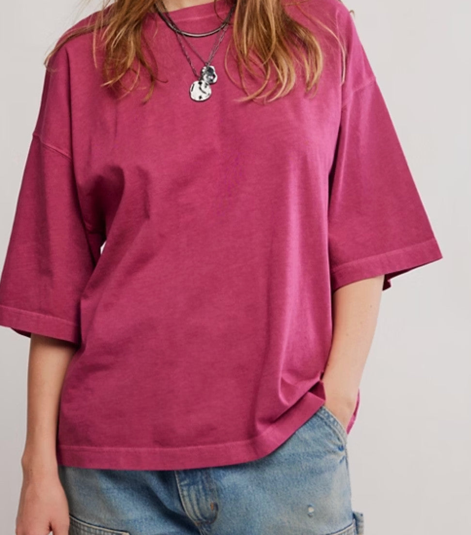 Free People We The Free Perfect Oversized Tee Glass Roses