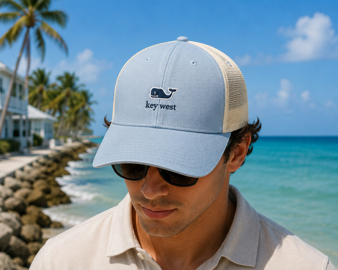 Vineyard Vines Key West Performance Trucker Hat Jake Blue
