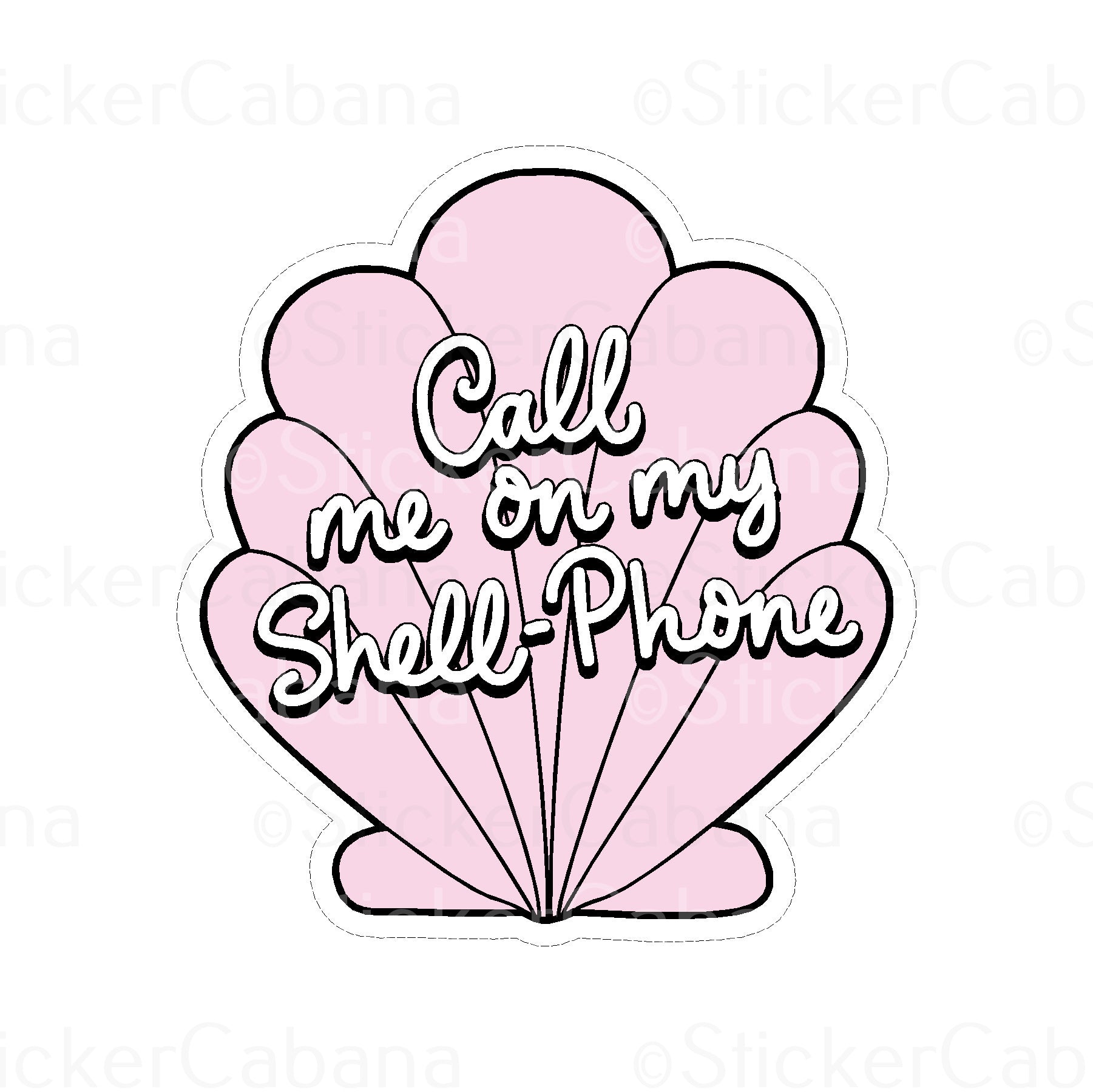 Sticker Cabana Call Me On My Shell Phone Small Sticker