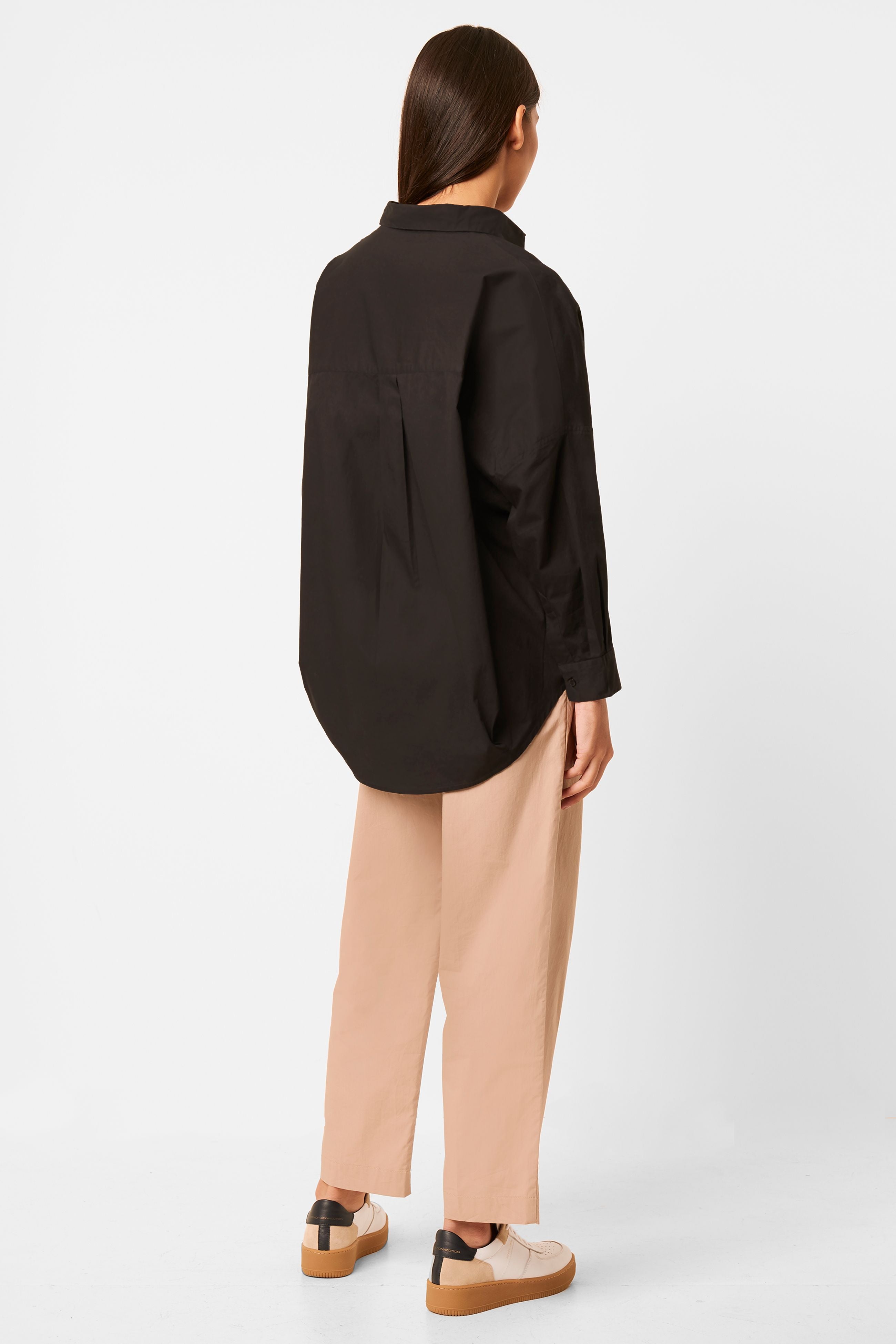 French Connection Rhodes Poplin Popover Shirt Black