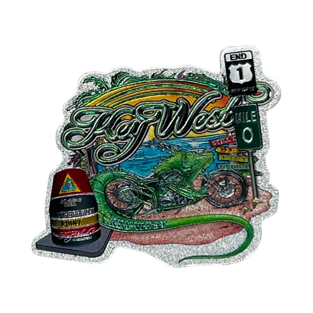 Iguana Landmarks Key West Foil Magnet