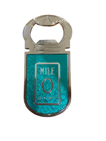 Mile 0 Foil Bottle Magnet