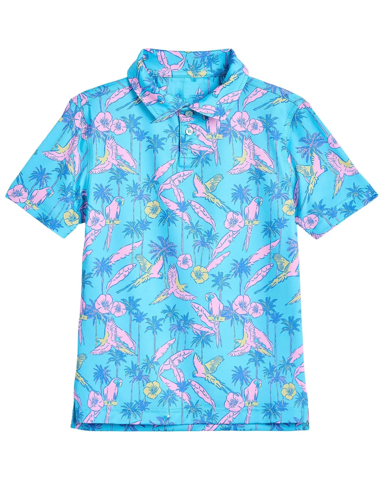 Chubbies The Flock Party Youth Performance Polo Turquoise