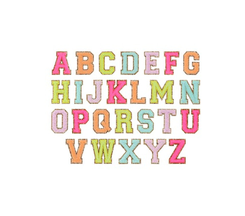 Stoney Clover Rainbow Glitter Varsity Alphabet Patch