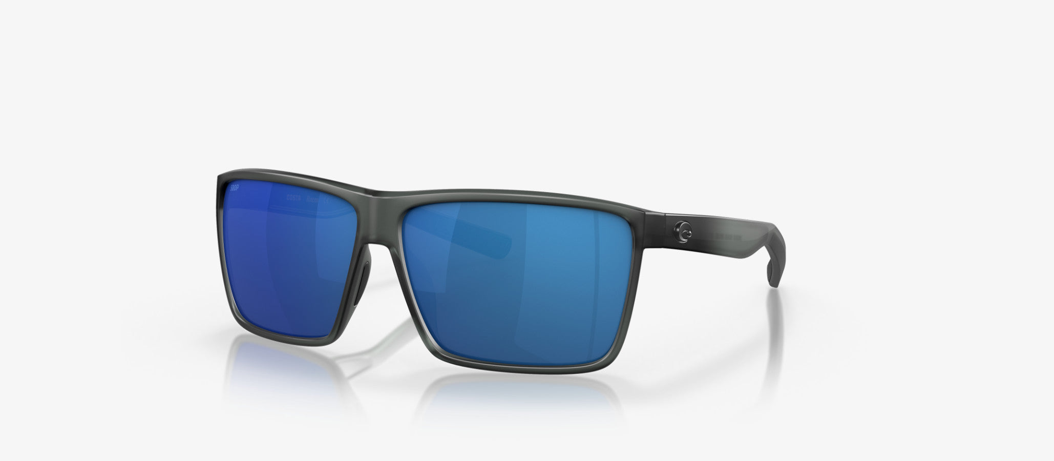 Costa Ricon Matte Smoke Crystal Frame w/ Blue Mirror 580P Lens Sunglasses Polarized