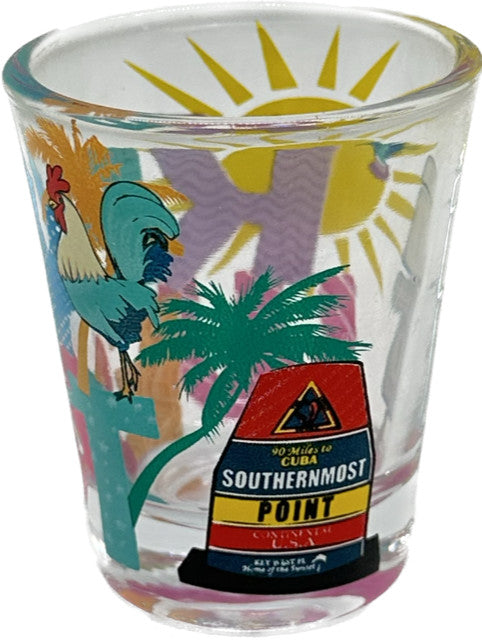 Jojo's Key West Rooster Icons Shot Glass