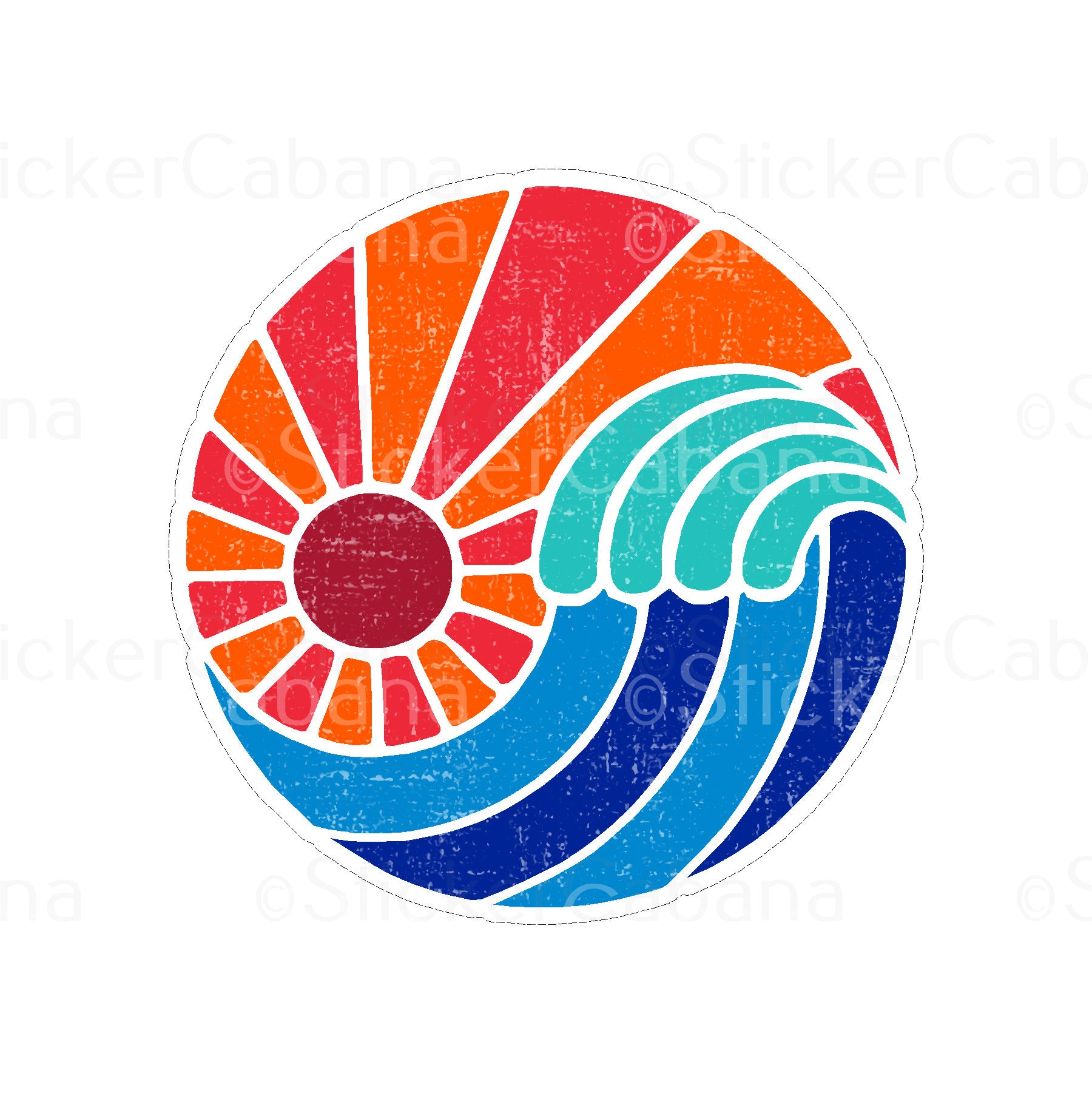 Sticker Cabana Ying Yang Wave Small Sticker