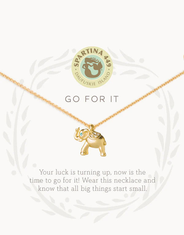 Spartina Go For It Elephant Sea La Vie Necklace Gold