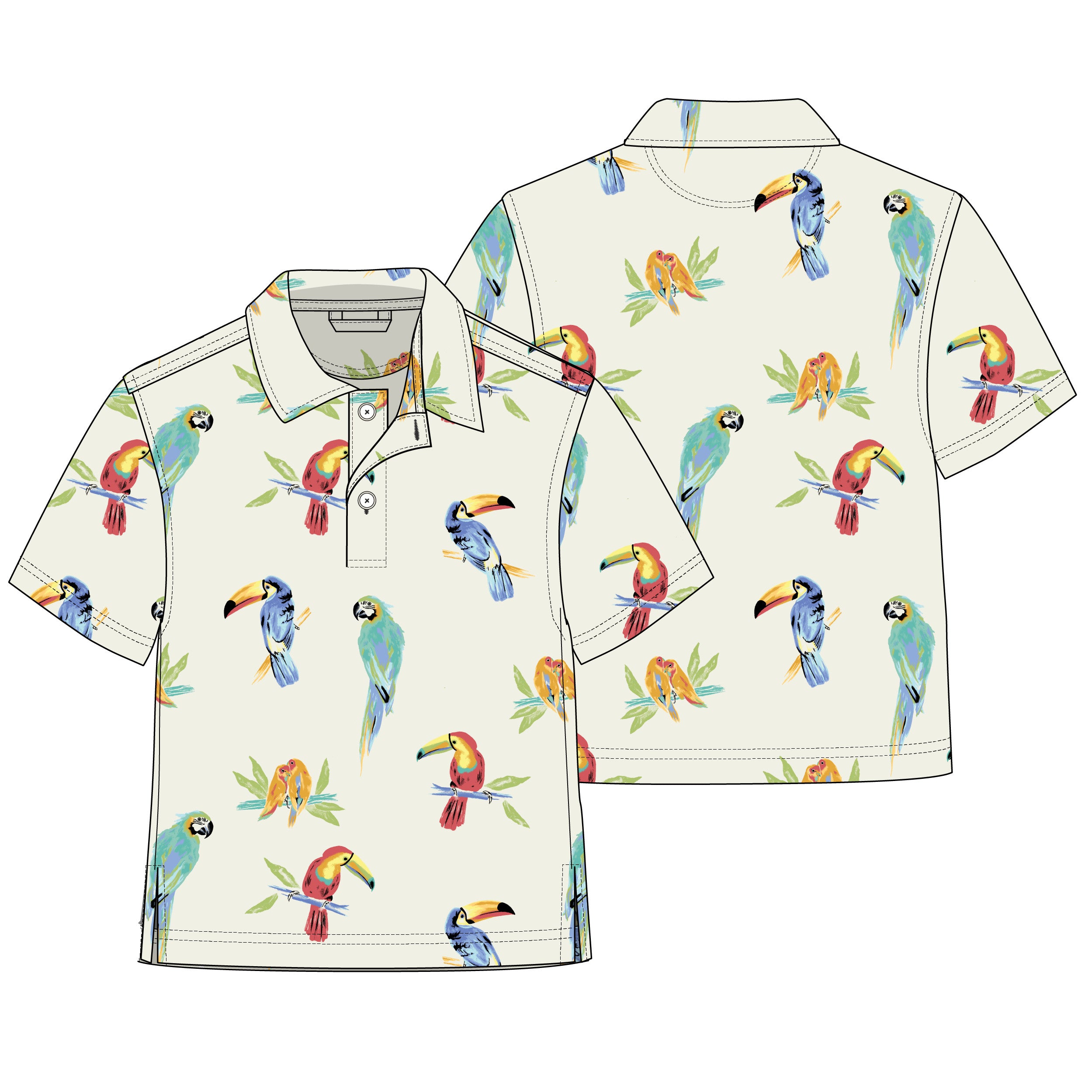 Chubbies Youth The Dude Where's Macaw Performance Polo