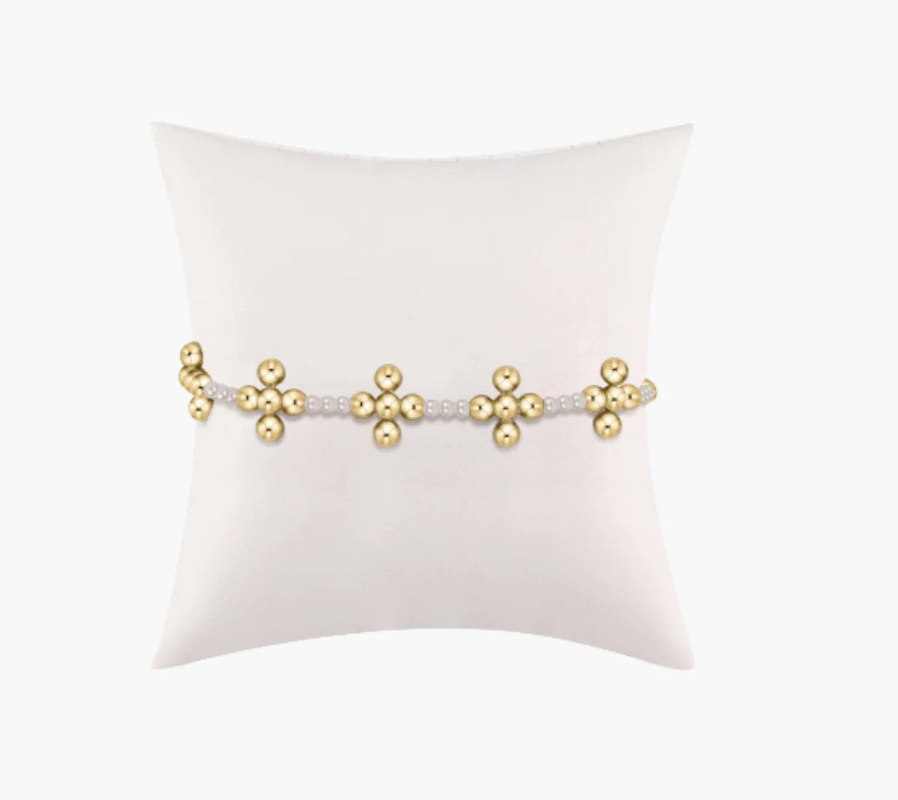 Enewton Signature Cross Pearl Sincerity Pattern 3mm Bead Bracelet Classic Beaded Signature 4mm Gold