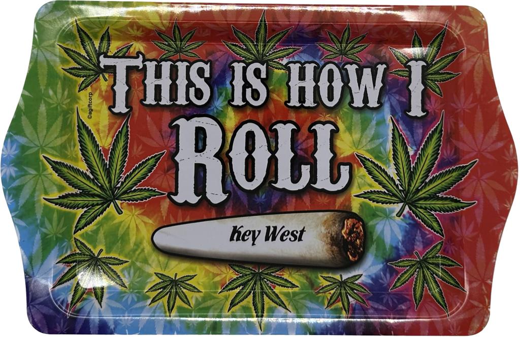 How I Roll Key West Tie Dye 10"x6" Tin Tray