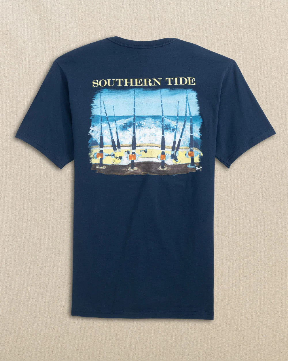 Southern Tide Mens Fishing Lines Tee SS Navy
