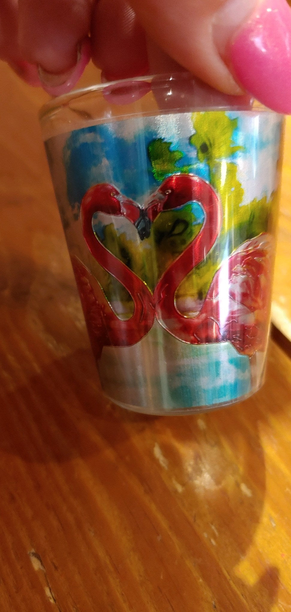 Flamingo Kiss Shot Glass
