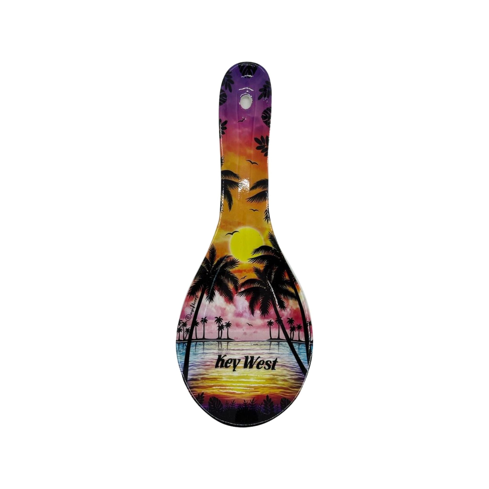 Palm Sunset Key West Ceramic Spoon Rest