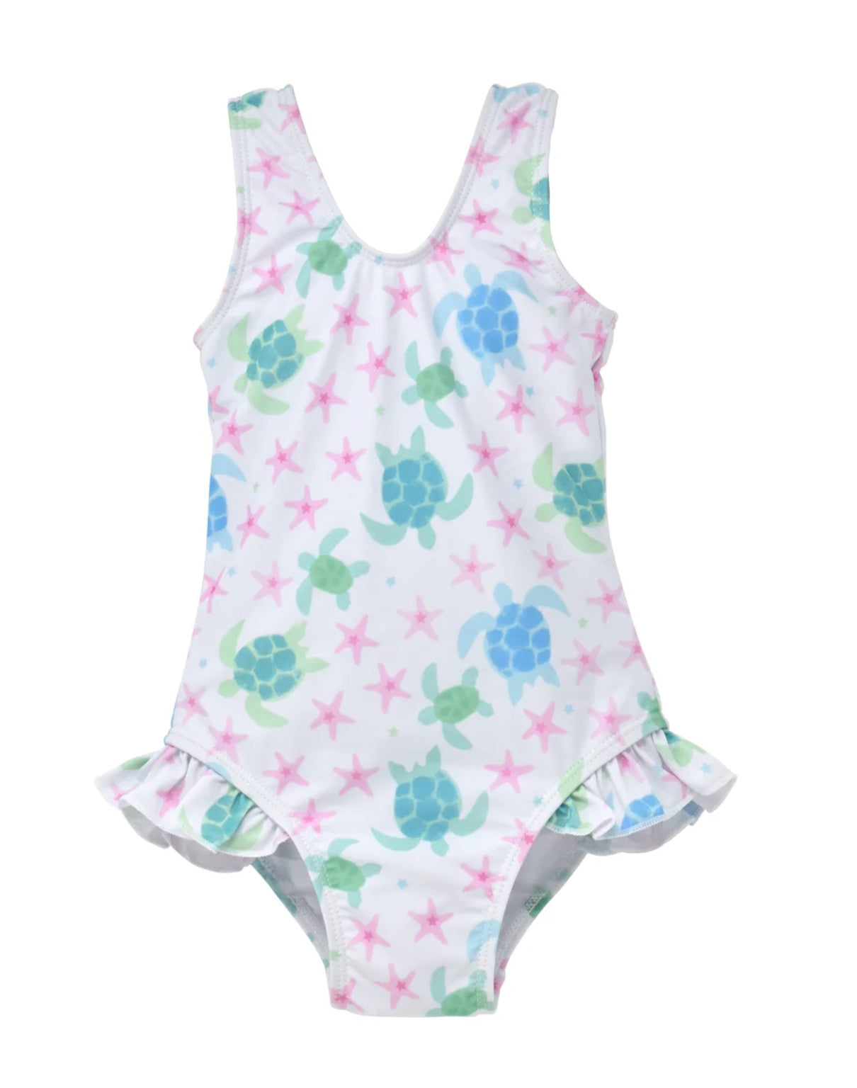 Flap Happy Delaney Hip Ruffle Swimsuit Starry Sea Turtle