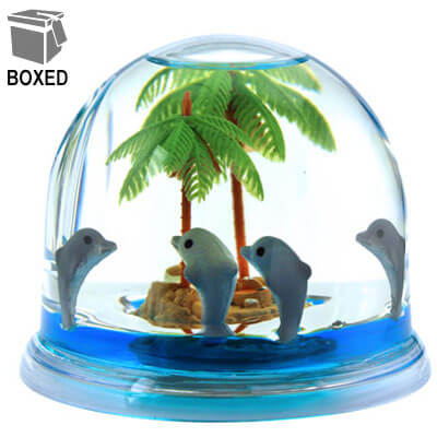 Dolphins & Palms Dome Paperweight