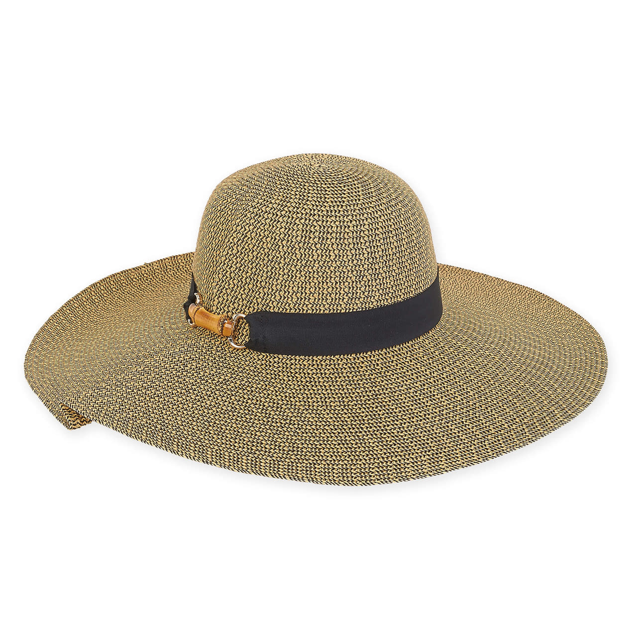 Sun 'N' Sand Joann Bamboo Clasp Pinched Floppy Hat 5" Brim