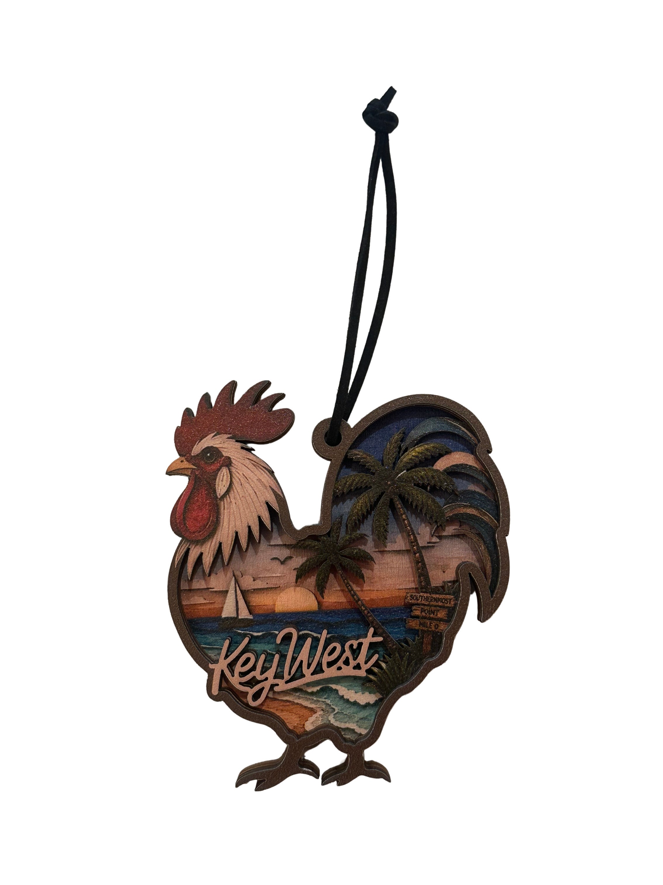 Rooster Sunset Key West Ornament