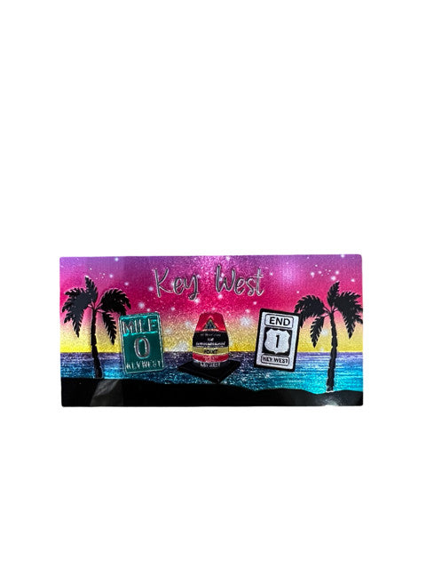 Sunset & Icons Festive Foil Rectangle Magnet