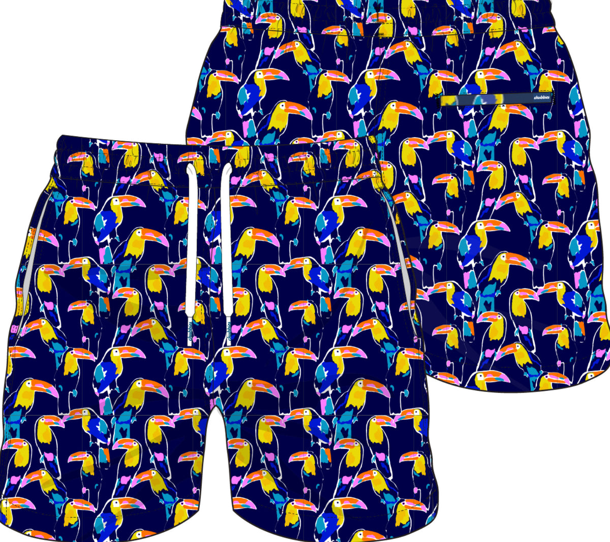 Chubbies The Toucan Play At That Games 5.5" Classic Lined Swim Trunk Navy