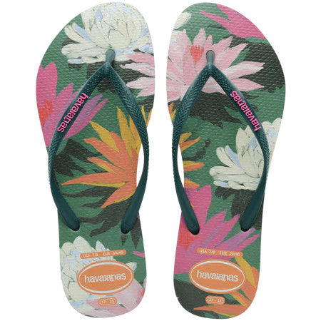 Havaianas Ladies Slim Summer Bliss Flip Flops Pantanal Green