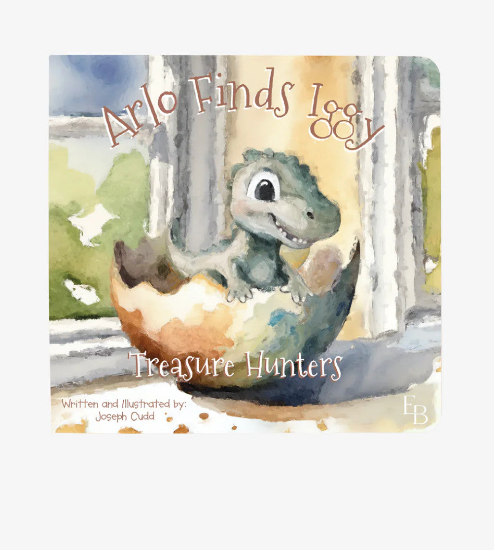 Elegant Baby Arlo Finds Iggy Dinosaur Book