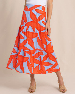 Southern Tide Vanna Garden Glory Maxi Skirt Cerulean