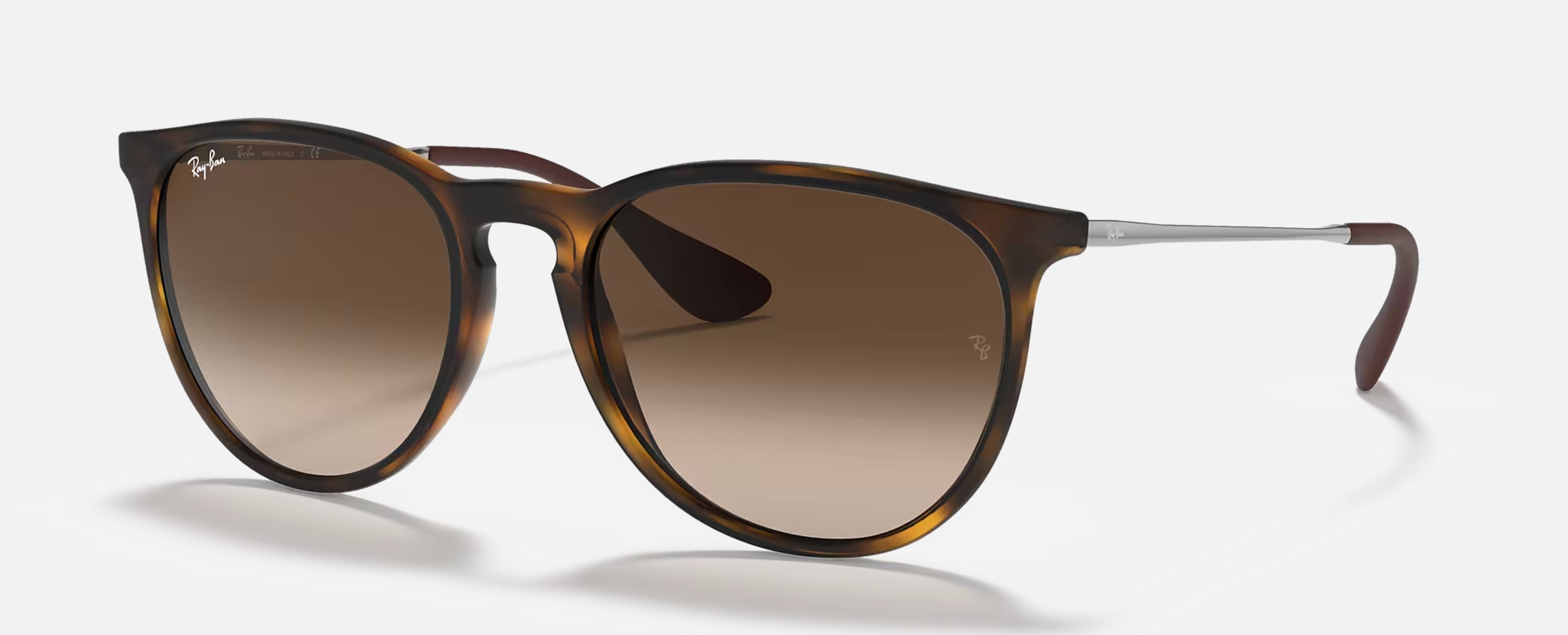 Ray Ban Erika Rubber Havana Frame w/Brown Gradient Dark Brown Lens Sunglasses
