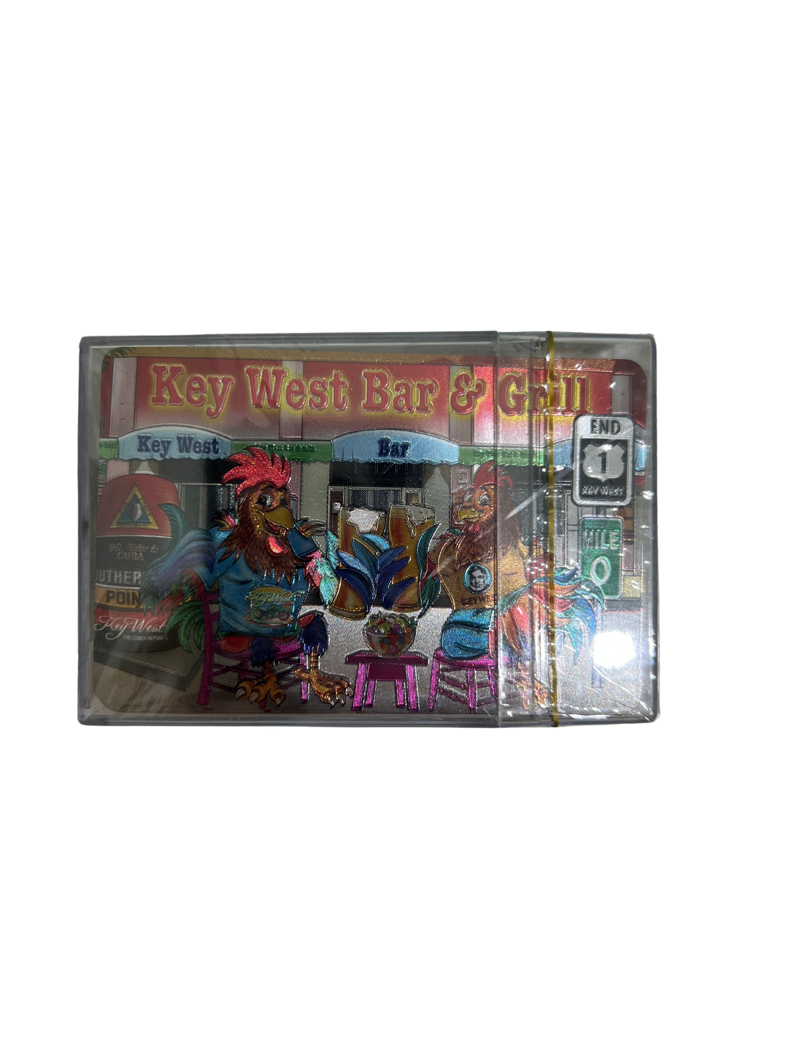 Roosters at Sloppy Joe's Key West Foil Playing Cards