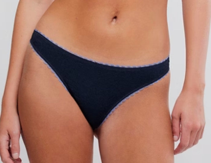 Free People Sweet Point Seamless Thong Undies Black Combo