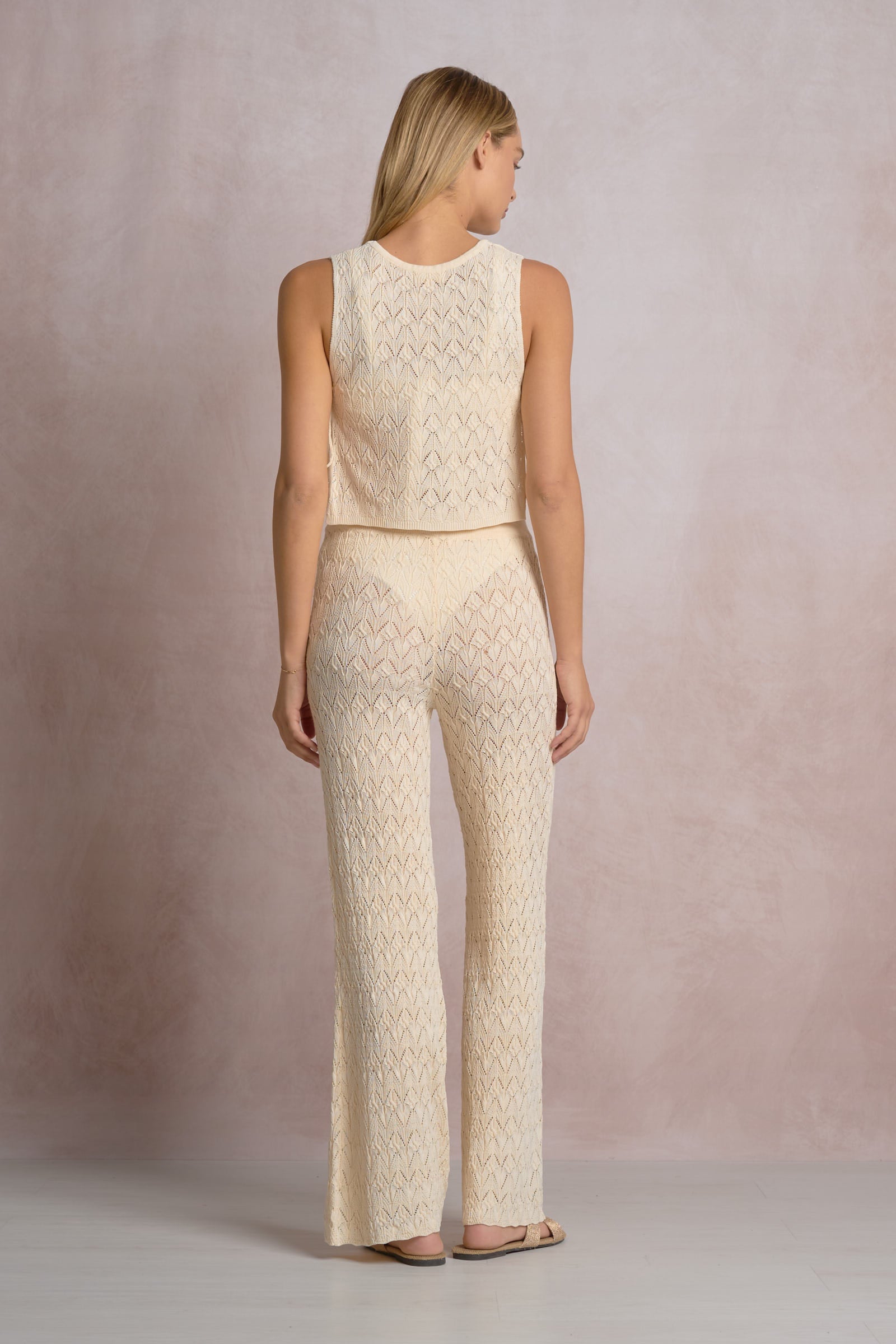 Elan Sam Wide Leg Crochet Pant