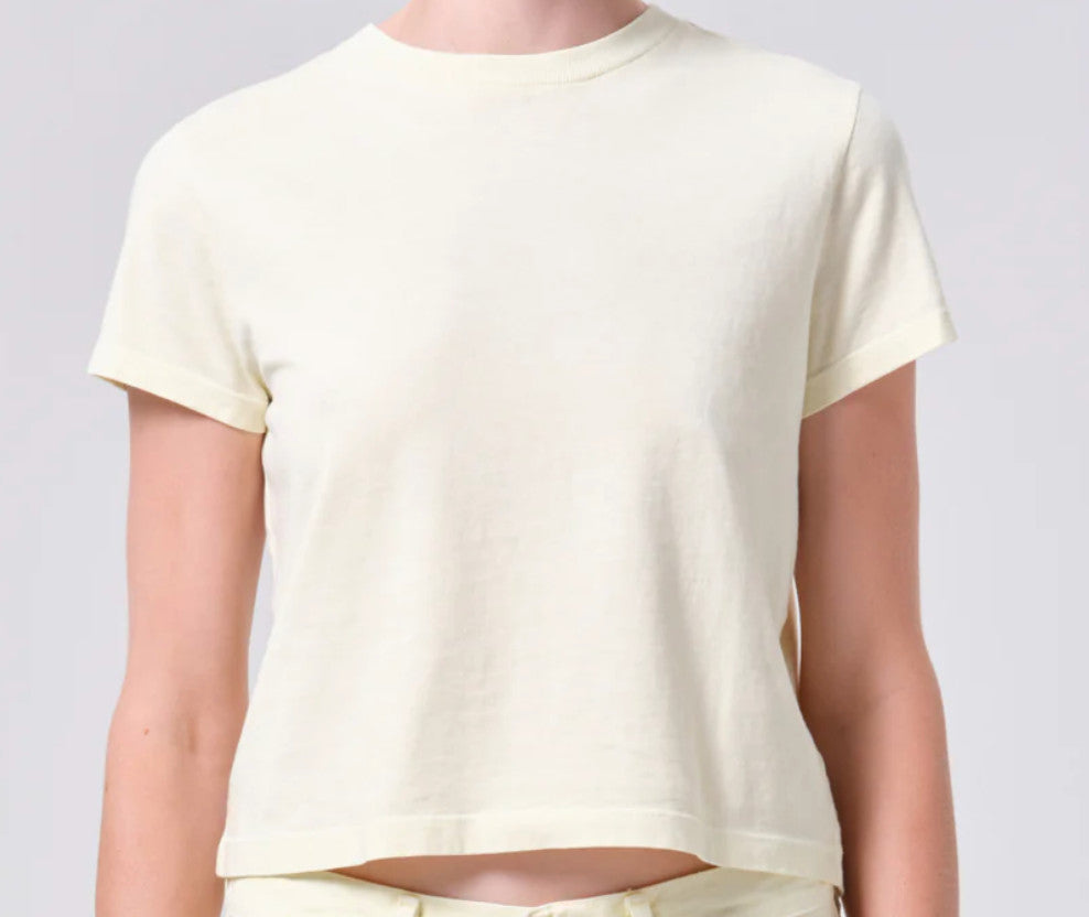 Agolde Adine Shrunken Tee Lemon Drop