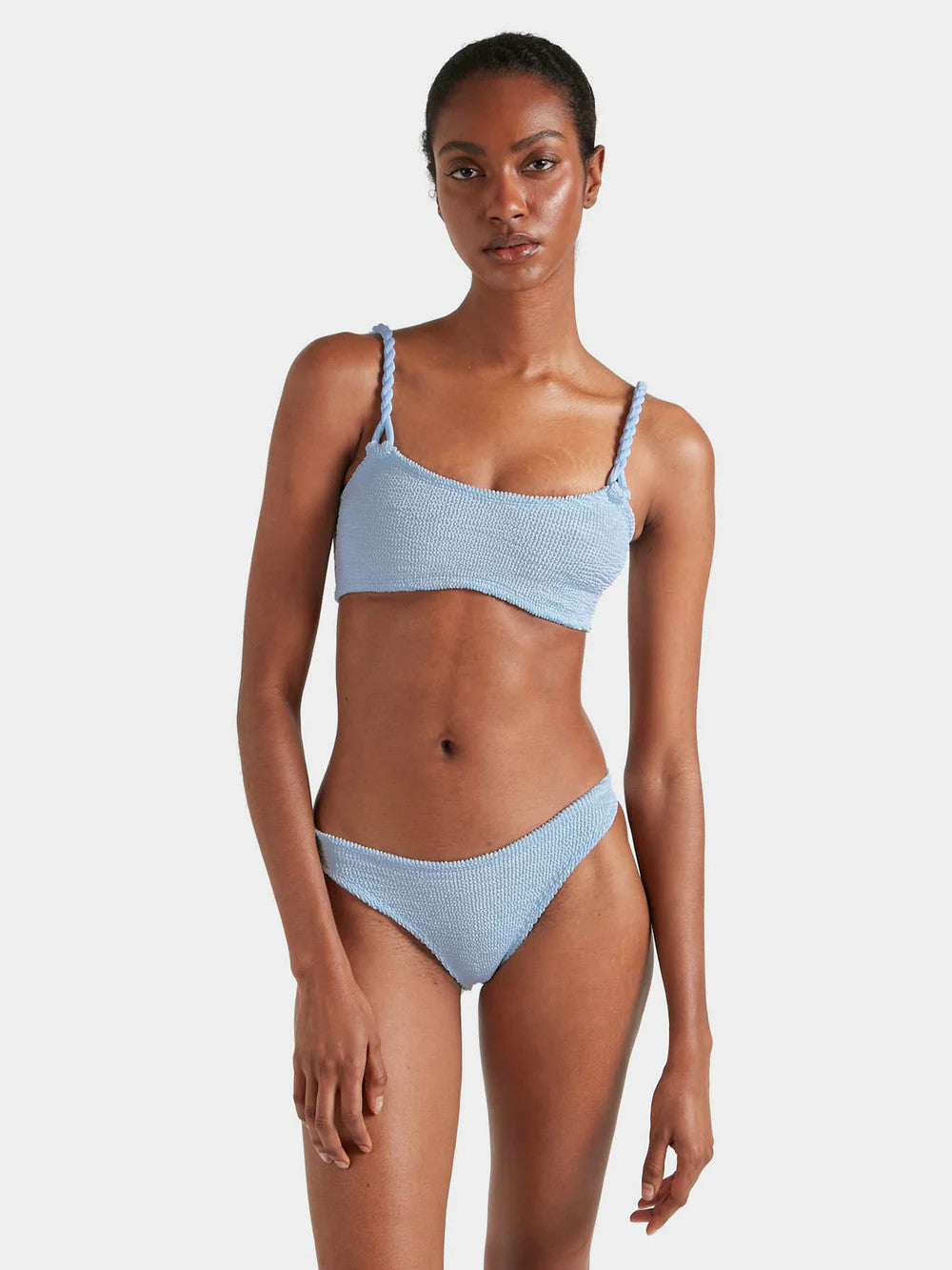 Hunza G Phoebe Bikini Set Metallic Ice Blue O/S