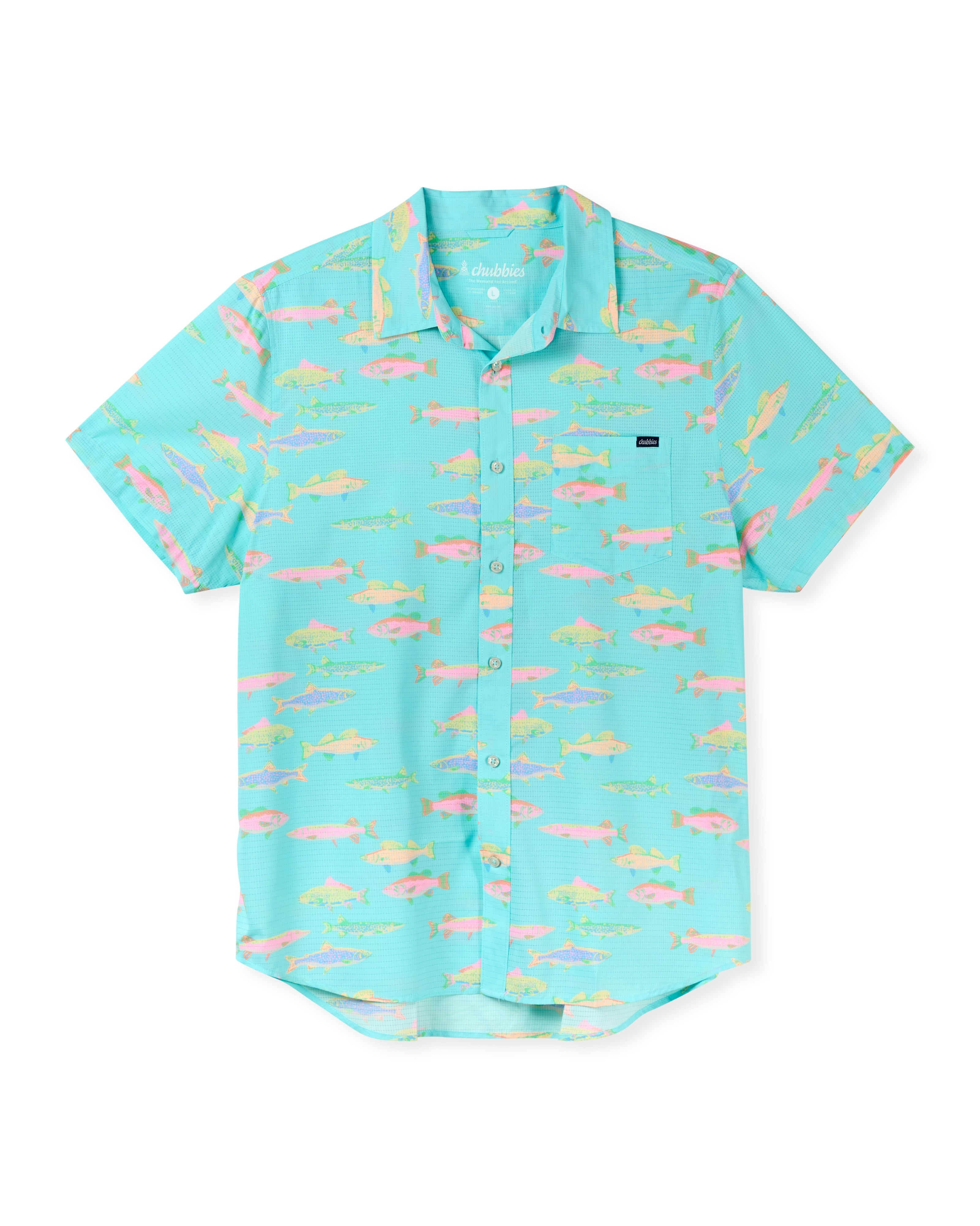 Chubbies The Get Schooled Breezetech Button Down Top