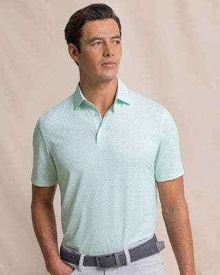 Southern Tide Driver Pineapple Polo SS Green Ash