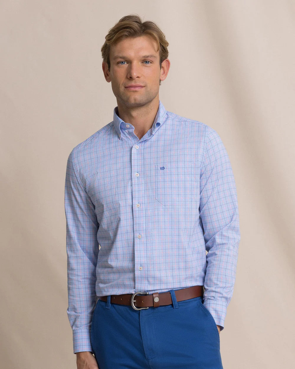 Southern Tide Coastal Breeze Edisto Island Sport Shirt LS Ocean Channel
