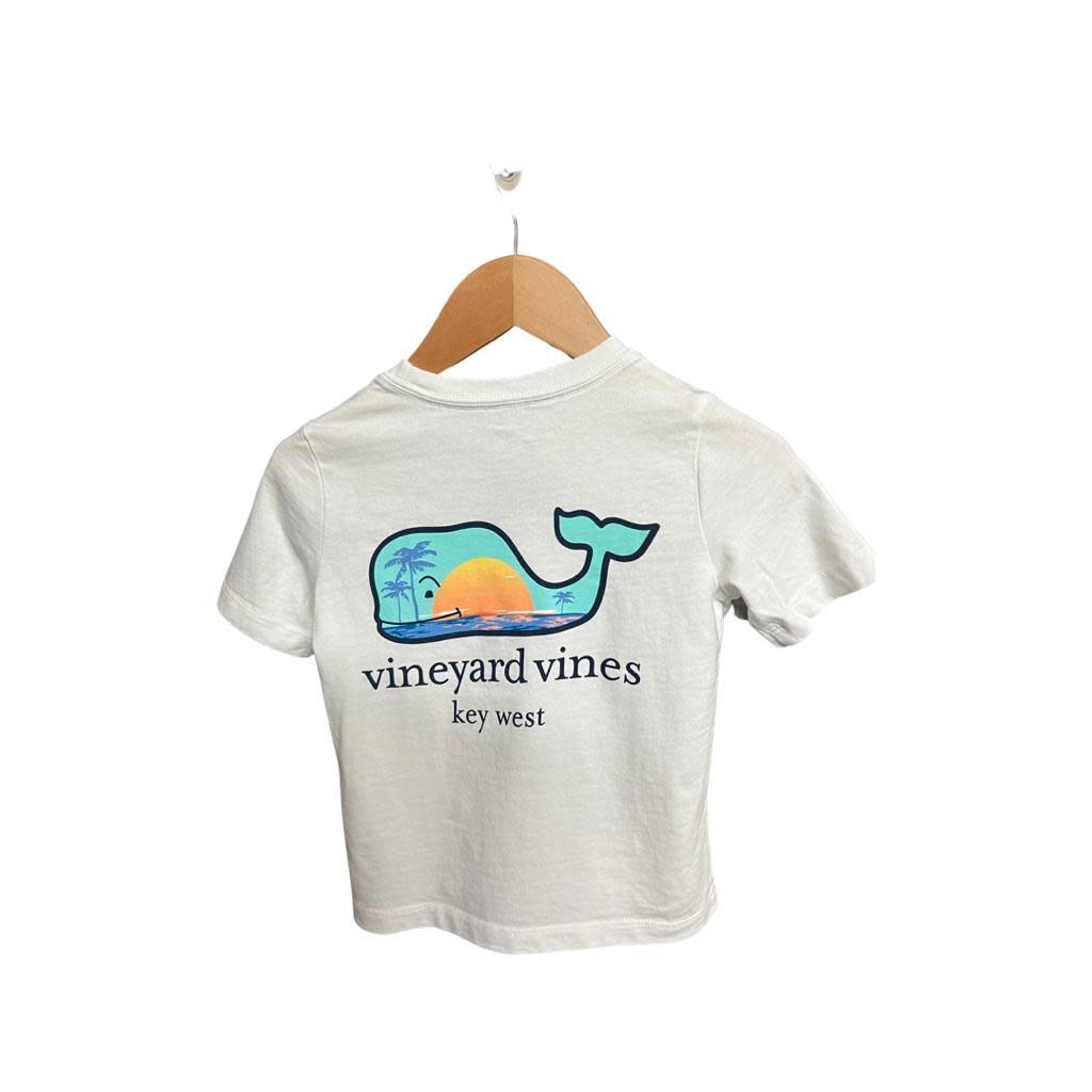 Vineyard Vines Kids Sunset Fill Key West White Pocket Tee SS